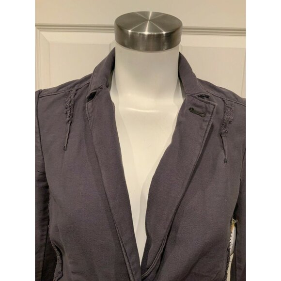 Hei Hei Anthropologie Gray Double Button Blazer W/ Plaid Rear Panel, Size 2 (US) - Picture 2 of 10